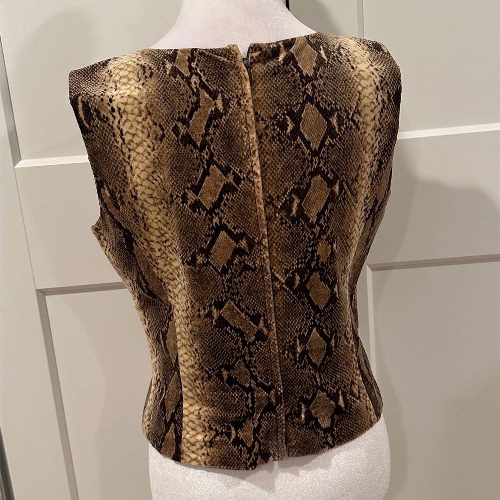 Valentino Brown Snake Print sleeveless top - Picture 3 of 8